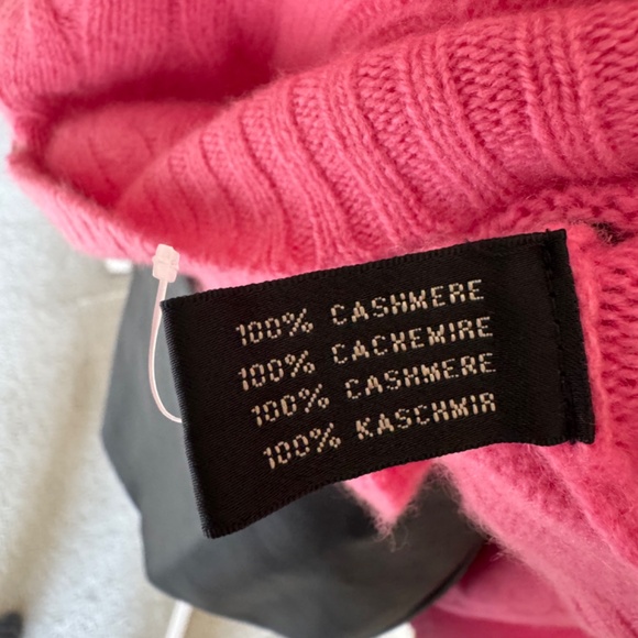 Ralph Lauren NWOT Black Label 100% Cashmere Hot Pink Zip up Cardigan Sweater - Picture 8 of 9